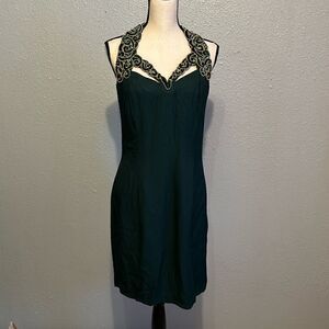 Vintage Jessica McClintock by Gunne Sax green knee length dress size 13/14